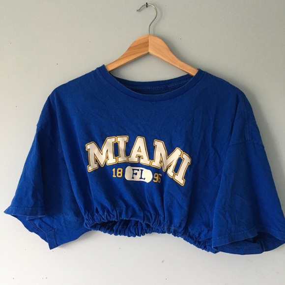 Blue Miami Florida cropped tee - Picture 1 of 2